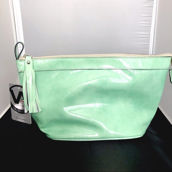 Valentina l GORGEOUS SAGE LEATHER HAND BAG l Green leather purse - Picture 1 of 3